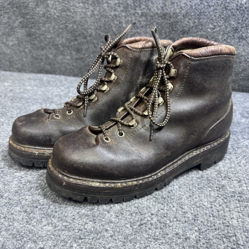 Fabiano Hiking Boots Mens 8 N 791 Brown Leather Vibram Made in Italy EUC